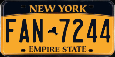 NY license plate FAN7244