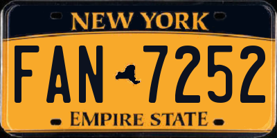 NY license plate FAN7252
