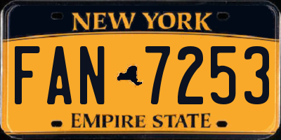 NY license plate FAN7253