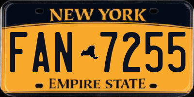 NY license plate FAN7255