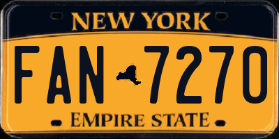 NY license plate FAN7270
