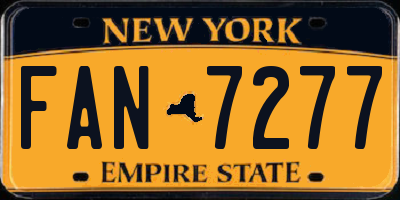 NY license plate FAN7277