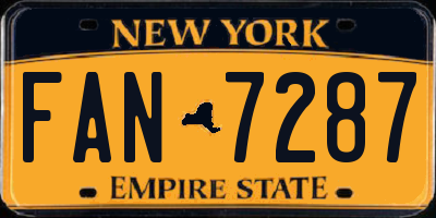 NY license plate FAN7287