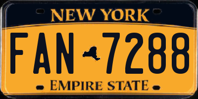 NY license plate FAN7288