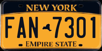 NY license plate FAN7301