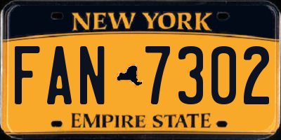 NY license plate FAN7302