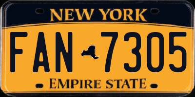 NY license plate FAN7305