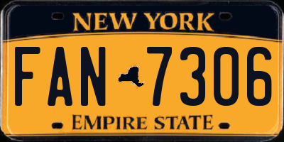 NY license plate FAN7306