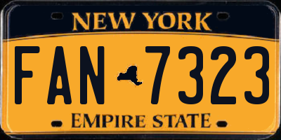 NY license plate FAN7323