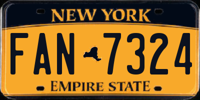 NY license plate FAN7324