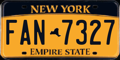 NY license plate FAN7327