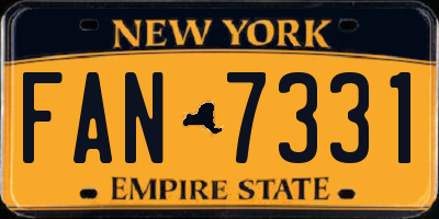 NY license plate FAN7331