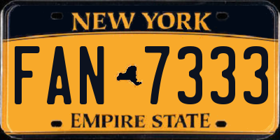 NY license plate FAN7333