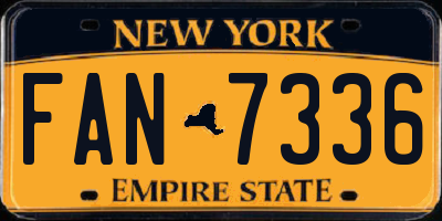 NY license plate FAN7336