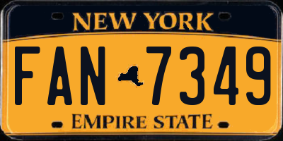 NY license plate FAN7349