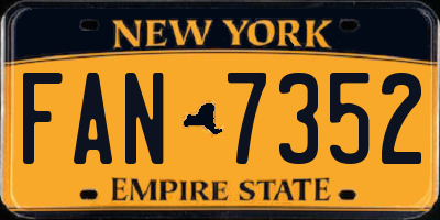 NY license plate FAN7352