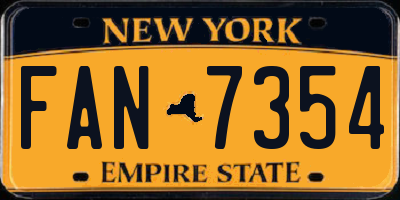 NY license plate FAN7354