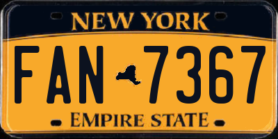 NY license plate FAN7367