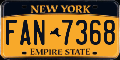 NY license plate FAN7368