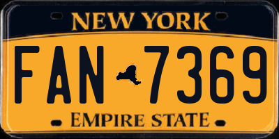 NY license plate FAN7369