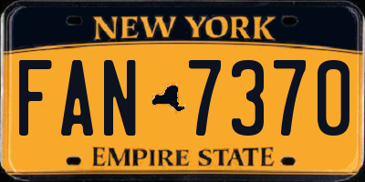 NY license plate FAN7370