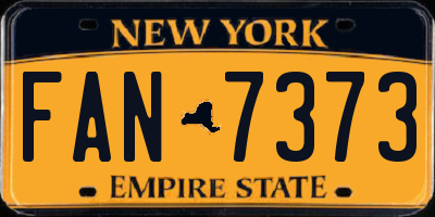 NY license plate FAN7373