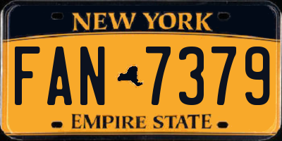 NY license plate FAN7379