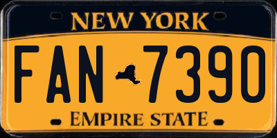 NY license plate FAN7390