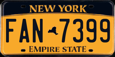 NY license plate FAN7399