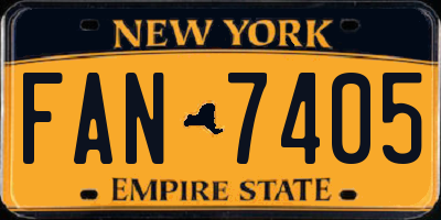 NY license plate FAN7405