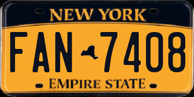 NY license plate FAN7408