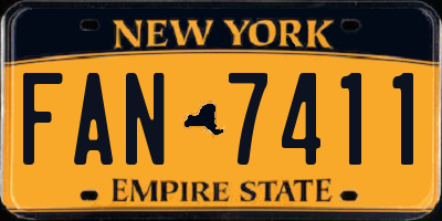 NY license plate FAN7411