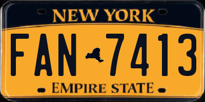 NY license plate FAN7413
