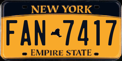 NY license plate FAN7417