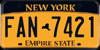 NY license plate FAN7421