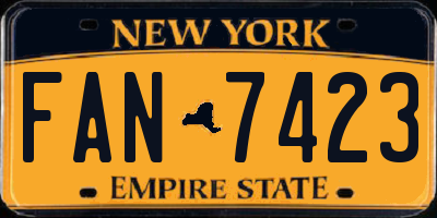 NY license plate FAN7423