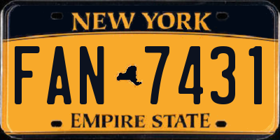 NY license plate FAN7431