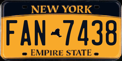 NY license plate FAN7438