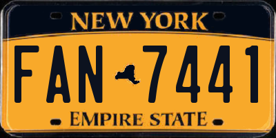 NY license plate FAN7441