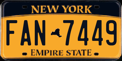 NY license plate FAN7449