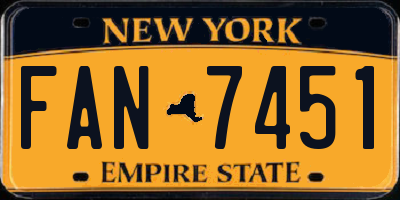 NY license plate FAN7451