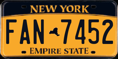 NY license plate FAN7452