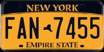 NY license plate FAN7455