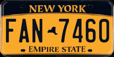 NY license plate FAN7460