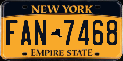 NY license plate FAN7468