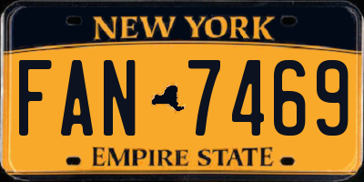 NY license plate FAN7469