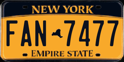 NY license plate FAN7477