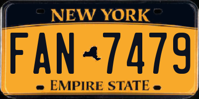 NY license plate FAN7479