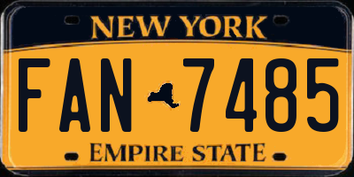 NY license plate FAN7485