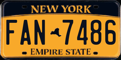 NY license plate FAN7486